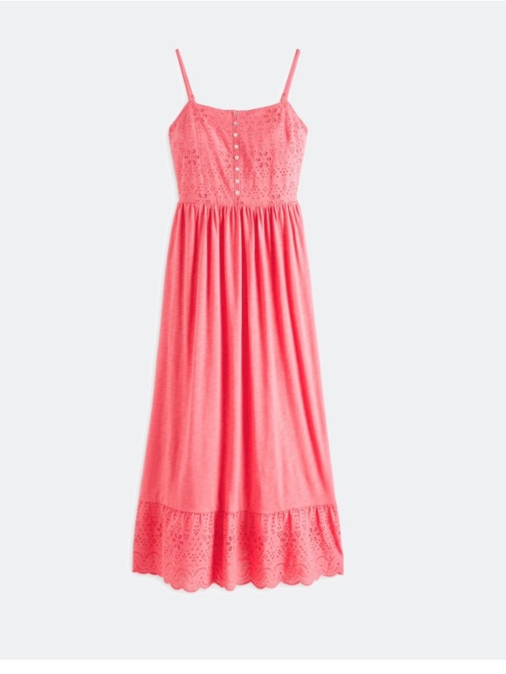 Market & Spruce Coral Pink Eyelet Maxi Dress
